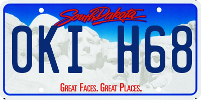 SD license plate 0KIH68
