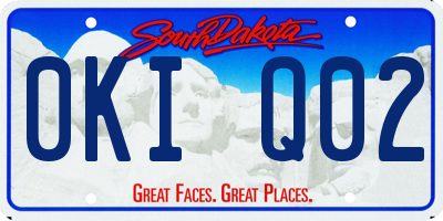 SD license plate 0KIQ02