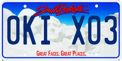 SD license plate 0KIX03
