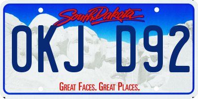 SD license plate 0KJD92