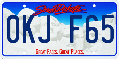 SD license plate 0KJF65