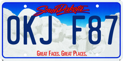 SD license plate 0KJF87