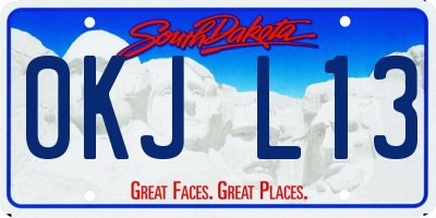 SD license plate 0KJL13