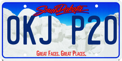 SD license plate 0KJP20