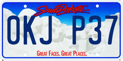 SD license plate 0KJP37