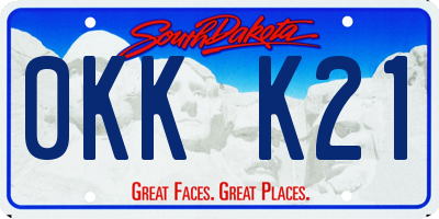 SD license plate 0KKK21