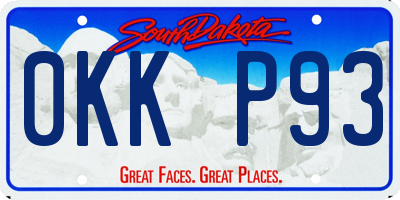 SD license plate 0KKP93