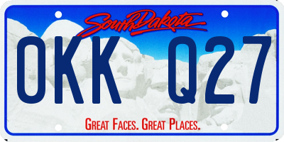 SD license plate 0KKQ27