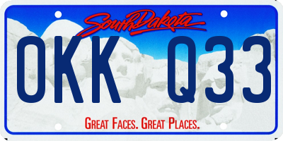 SD license plate 0KKQ33