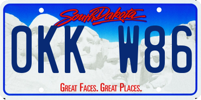 SD license plate 0KKW86