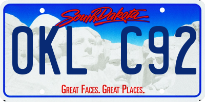 SD license plate 0KLC92