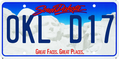 SD license plate 0KLD17