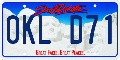 SD license plate 0KLD71