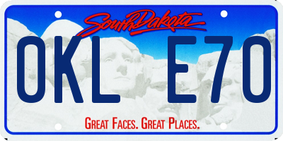 SD license plate 0KLE70
