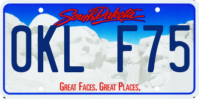 SD license plate 0KLF75