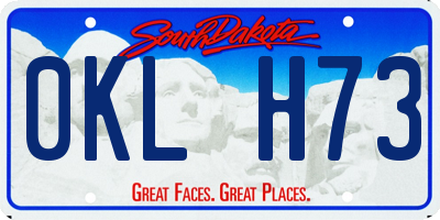 SD license plate 0KLH73