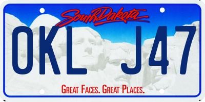 SD license plate 0KLJ47