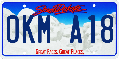 SD license plate 0KMA18