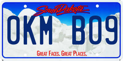 SD license plate 0KMB09