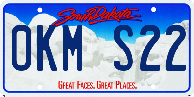 SD license plate 0KMS22