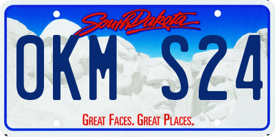 SD license plate 0KMS24