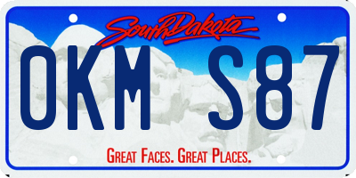 SD license plate 0KMS87