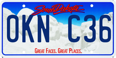 SD license plate 0KNC36