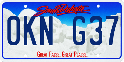 SD license plate 0KNG37