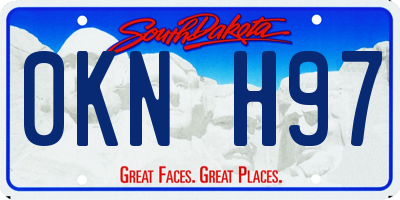 SD license plate 0KNH97