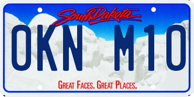 SD license plate 0KNM10