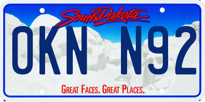 SD license plate 0KNN92