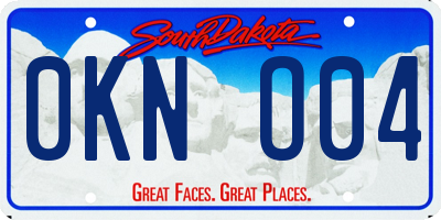 SD license plate 0KNO04