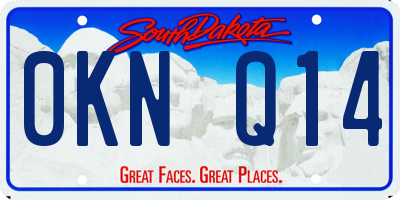 SD license plate 0KNQ14