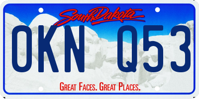 SD license plate 0KNQ53