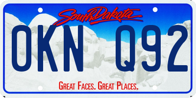 SD license plate 0KNQ92