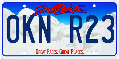 SD license plate 0KNR23