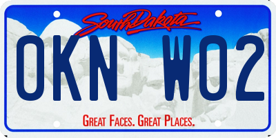 SD license plate 0KNW02