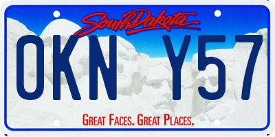 SD license plate 0KNY57