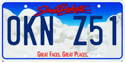 SD license plate 0KNZ51