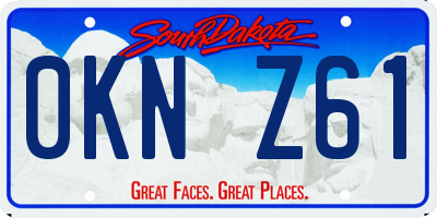 SD license plate 0KNZ61