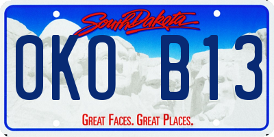 SD license plate 0KOB13