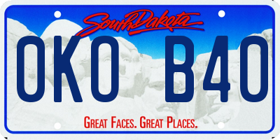 SD license plate 0KOB40
