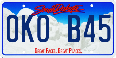 SD license plate 0KOB45