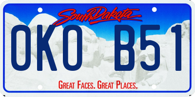 SD license plate 0KOB51