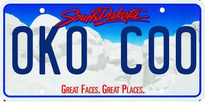 SD license plate 0KOC00