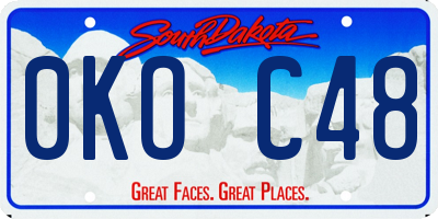 SD license plate 0KOC48