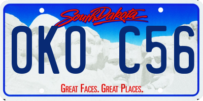 SD license plate 0KOC56