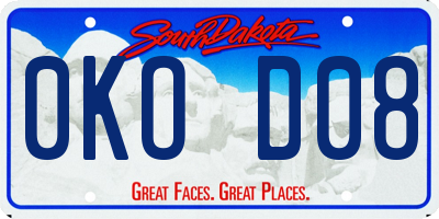 SD license plate 0KOD08