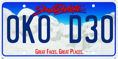 SD license plate 0KOD30