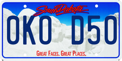SD license plate 0KOD50